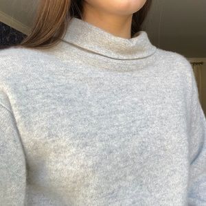 Free People Grey Cashmere Turtleneck Sweater